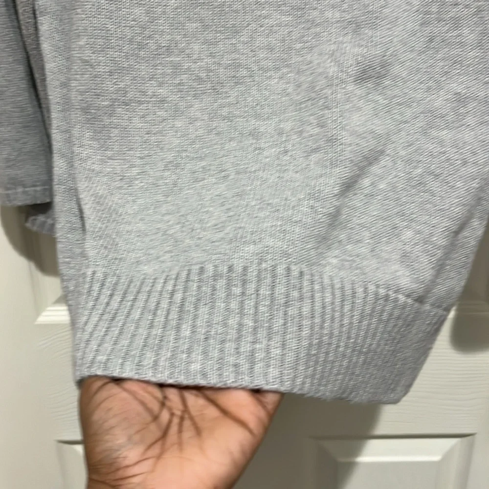 JEANNE PIERRE Cowl Neck Sweater ~Size XL ~Gray ~3/4 Length Sleeve ~Cotton